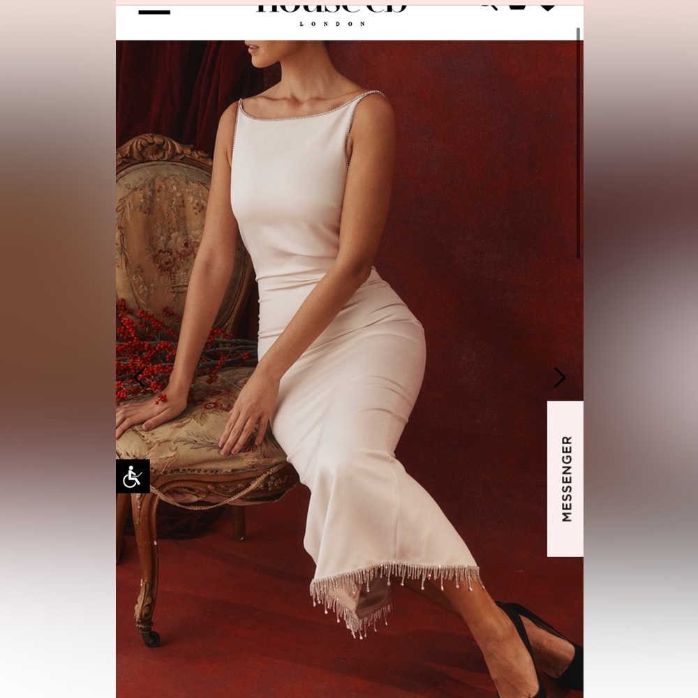 MARGIELA
Ivory Crystallised Midi Dress
